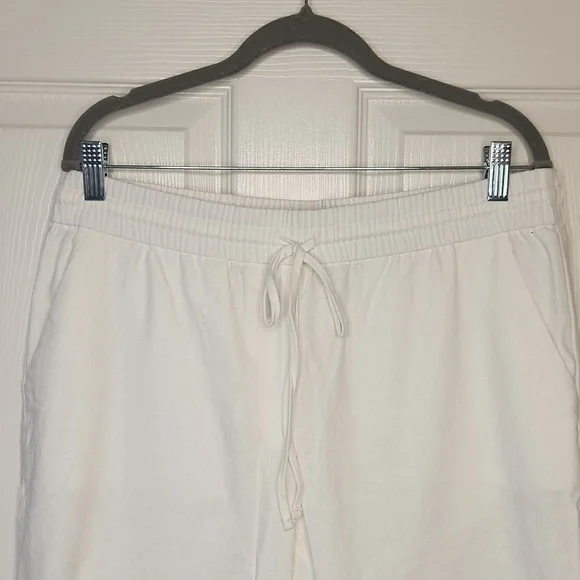 NWOT J.Crew Women's Cream Linen Blend Slim Wide Leg Drawstring Pant Size 12 - Picture 2 of 8